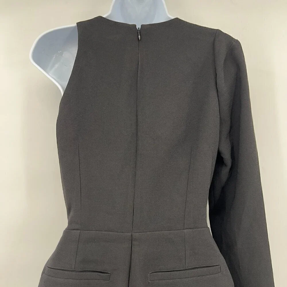 Nasty Gal Women's Cut-out One Sleeve Lined Black Romper Size S NWT - Picture 6 of 10